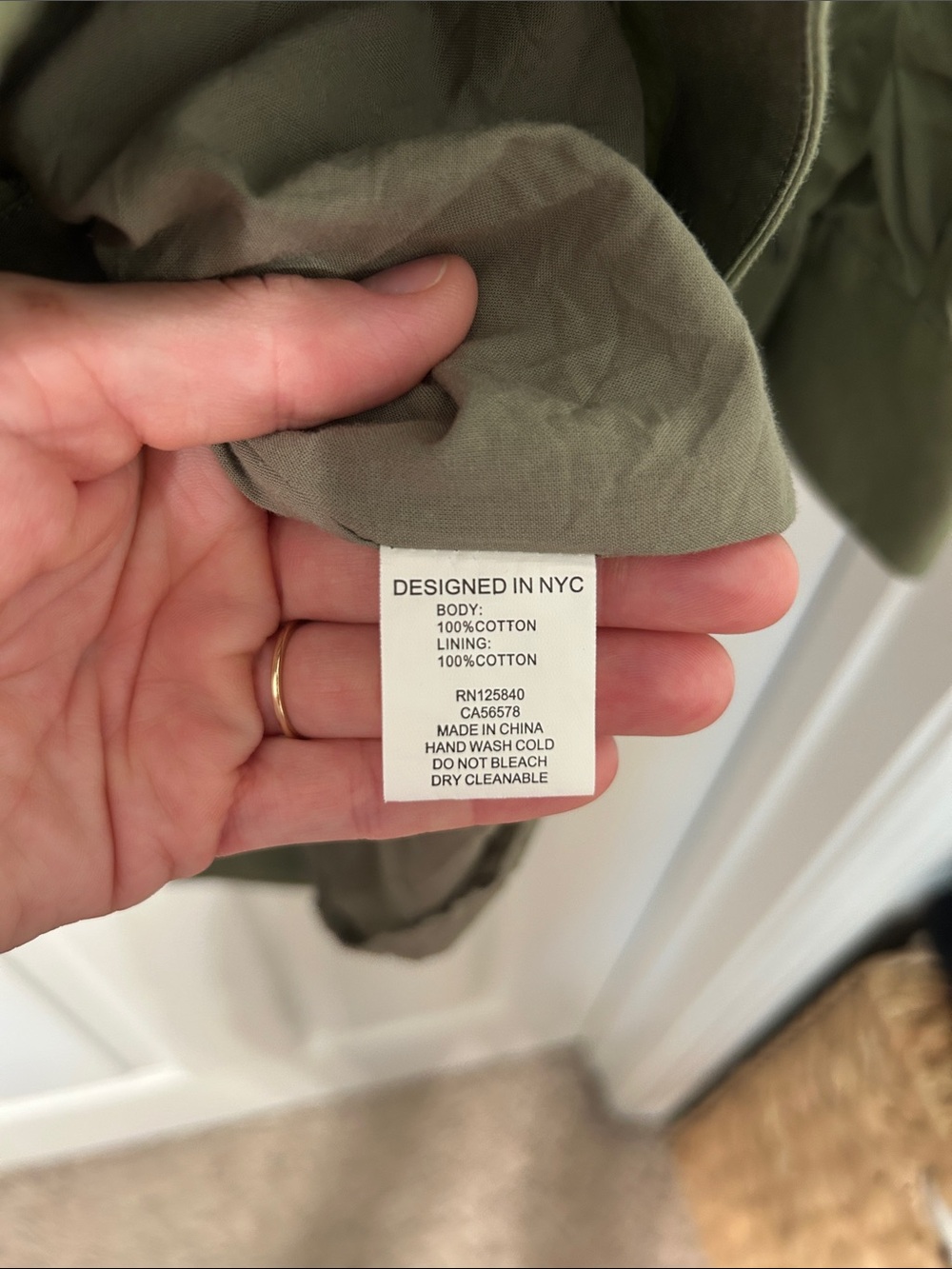 Intermix Olive Green Tie-Waist Mini Shirt Dress - Picture 4 of 8